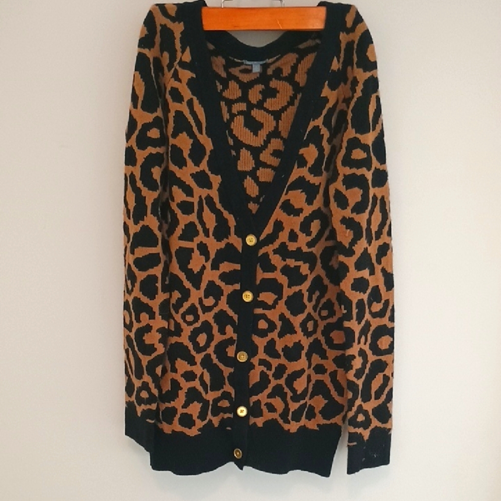 Leopard Print Cardigan Sweater